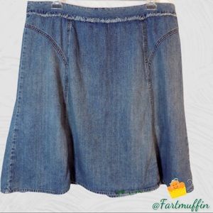 Sigrid Olsen Raw Seam Denim A-Line Skirt Size 16W